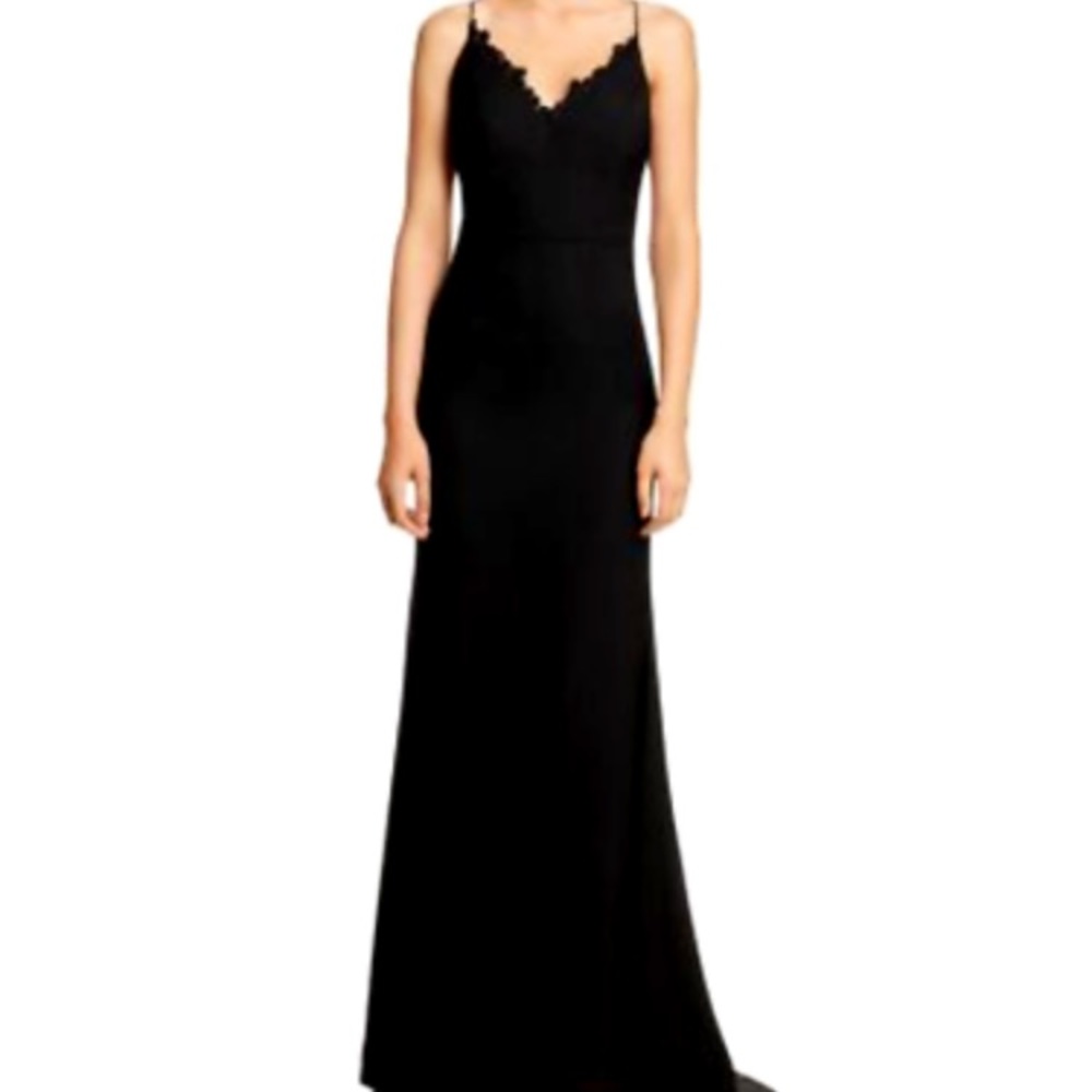 Spaghetti strap open back evening dress
